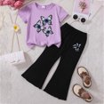 thumbnail image 2 of Paguaki Little Kids 2 Piece Outfits Baby Girls Summer Short Sleeve T-Shirts and Pants Set Fashion Clothing Sets Girls School Clothes, 2 of 4
