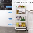 thumbnail image 4 of DHTZ 4-Tier Metal Mesh Utility Rolling Cart, Storage Organizer Trolley Services Cart with Lockable Wheels for Kitchen, Bathroom, Living Room (White), 4 of 6