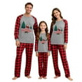 thumbnail image 4 of REORIAFEE Christmas Pajama Pants for Family 2 Piece Kids Boys Girls Loungewear Long Sleeve Top and Pant Plaid Soft Lightweight Sleepwear Gray 0-15T, 4 of 5