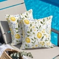 thumbnail image 4 of Farmhouse Yellow Throw Pillow Cover Lemon Green Leaf Wildflowers Country Cotton Linen Cushion Cover Throw Pillow Case with Invisible Zipper for Couch Sofa Bed Chair Car 26x26 Inch, 4 of 14