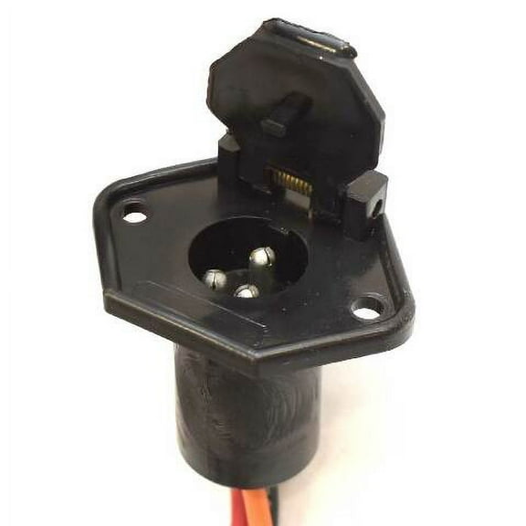 Boat Pole Light Base | Adapter 3 Pin Male 3 Wire Black Plastic