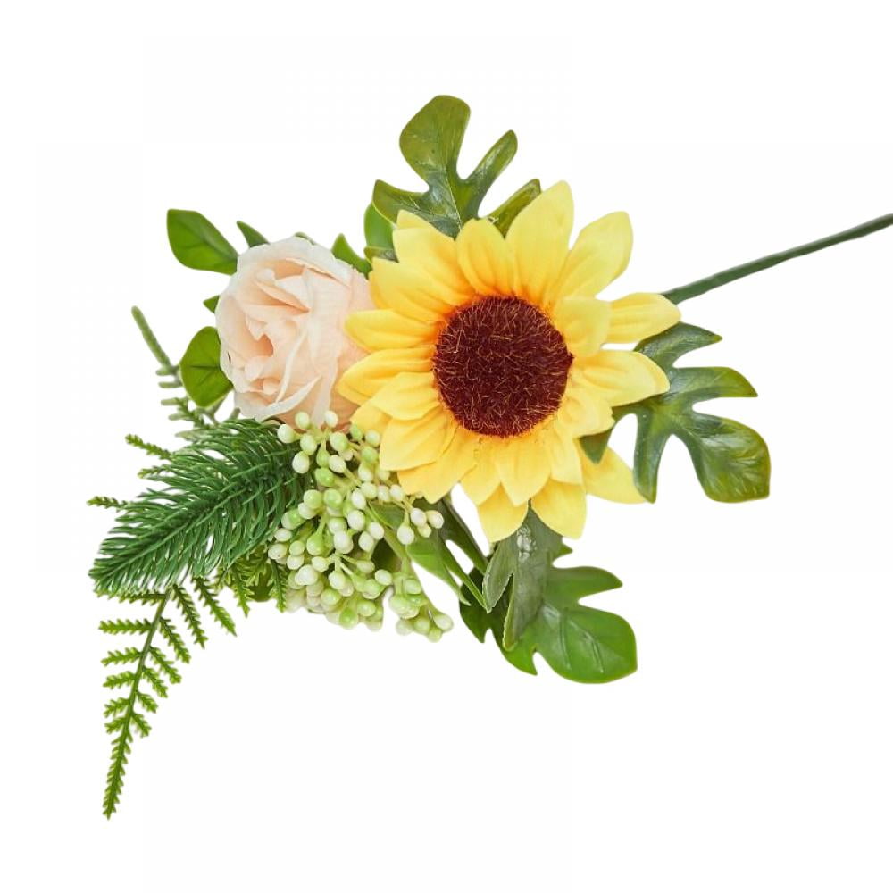 Artificial Flower Bouquets Silk Roses Sunflowers for Home Decor and