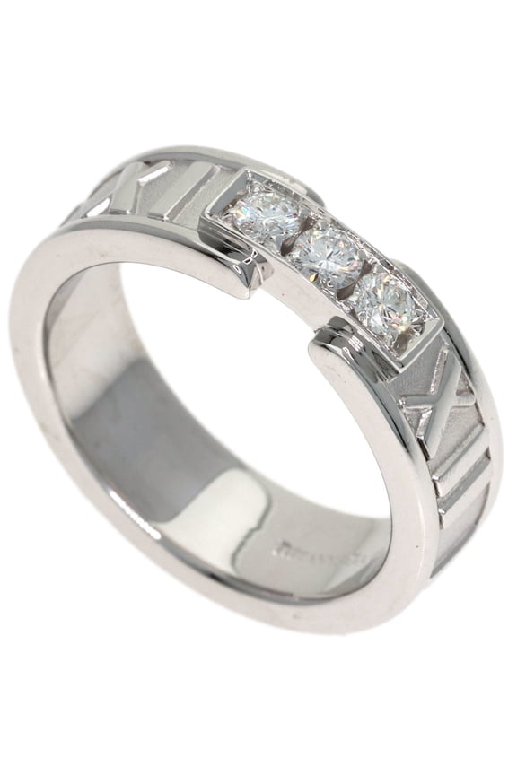 Pre-Owned Tiffany & Co. Atlas Diamond Ring, 18K White Gold, Women's.