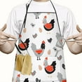 thumbnail image 2 of Egg Chicken Pattern Apron-Garden Aprons for Women with Pockets-Cotton Linen Waterproof Kitchen Cooking Gardening Aprons Adjustable for Kitchen,Cooking,BBQ and Salon 33x27 Inch, 2 of 7