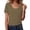 Khaki, variant on Women's Ruffle Tops Lace Square Neck Short Sleeve Shirts Sexy Going Out Tops Y2K Slim Fit T-Shirts with Lace Trim Ribbed Casual Basic Tees Spring Clothes 2026 Summer Coquette Tee