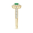 thumbnail image 3 of ANGARA Natural Vintage Inspired Emerald Milgrain Ring with Diamond Halo in 14K Yellow Gold for Women (Size-5mm) | May Birthstone, Birthday, Anniversary, Jewelry Gift for Women | Natural Emerald Ring, 3 of 10