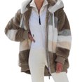 thumbnail image 1 of Abrigo de felpa suelto, chaqueta con capucha informal de moda, suave y cálido otoño invierno para mujer, 1 of 8