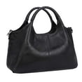 thumbnail image 1 of Bolso bandolera de cuero negro Iswee para mujer, 1 of 7