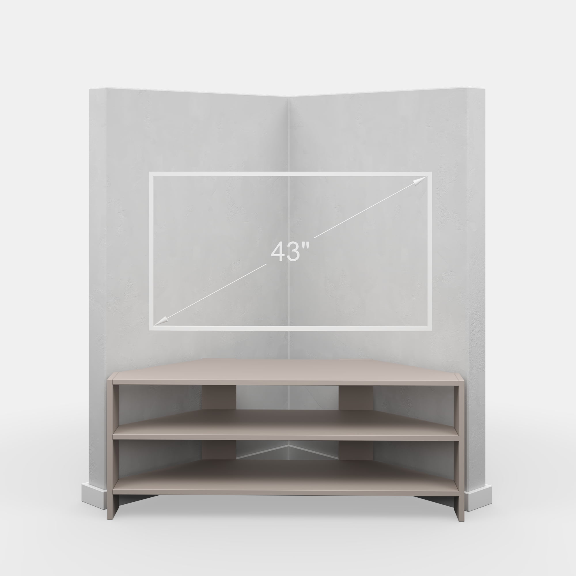 Ada Home Decor Furniture for TVs up to 48" 2 Tier Open Shelf Light Mocha Terry Modern TV Stand