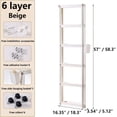 thumbnail image 2 of ShadeMart 57" H x 16.35" W x 3.54" D 6-Tier Narrow Plastic Storage Shelf With Scroll Wheel, 2 of 6