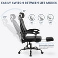 thumbnail image 4 of EastVita Office Chair Swivel Task Chair with Adjustable Lumbar Support Home Office Chair with Footrest Mesh High Back Gaming Chair Off White, 4 of 7