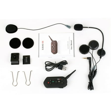 EJEAS-E6 1200M Motorcycle Helmet Intercom Wireless Intercomunicador