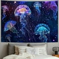thumbnail image 2 of Shiartex Jellyfish Tapestry Marine Life Under The Night Stars Wall Hanging Tapestries Colorful Ocean Animal Tapestry  Living Room Dorm Wall Backdrop  Painting, 2 of 6