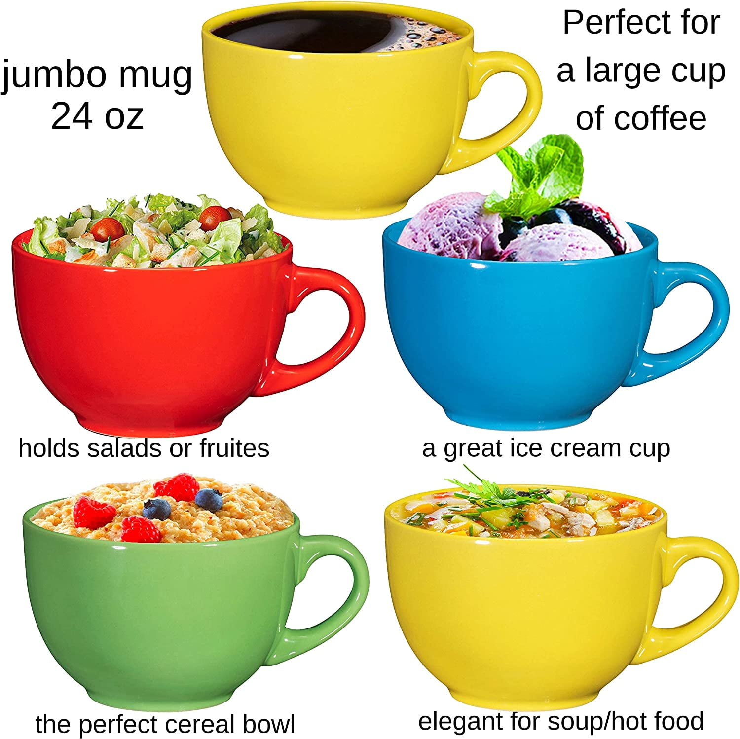 Bruntmor 24 Oz Jumbo Coffee Mug Set, Set Of 4, Gradient Red : Target