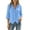 Blue, variant on Vrorvz Cotton Shirts for Womens 3/4 Sleeve Top Button down Collared Tops Casual Dress Shirt Work Blouse