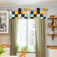 thumbnail image 3 of Yayeee Kitchen Valance Rod Pocket 54" x 18" Living Room Window Curtain, Yellow Checkered Pattern, 3 of 6