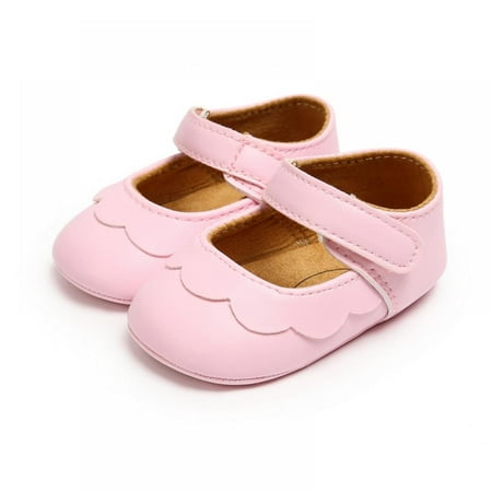 

Big Clearance!!Infant Baby Girls Mary Jane Flats PU Leather Shoes With Rubber Sole Anti-slip First Walkers Toddler Walking Sneaker Dress Shoes
