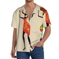 thumbnail image 2 of Kuqiui African Women Print Men's Button Down Shirts Short Sleeve Casual Shirts Hawaiian Shirts Vacation Wedding Shirts with Pocket-Large, 2 of 5