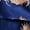 Blue, variant on Men's 2 Piece Pajama Set Satin Pants Long Sleeve Pj Set Button Down Silky Spandex Fall Soft Casual Loungewear Blue Medium