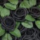 thumbnail image 3 of White Rosas de espuma de flores artificiales con tallos-decoraciones de mesa de fiesta negro, 3 of 5