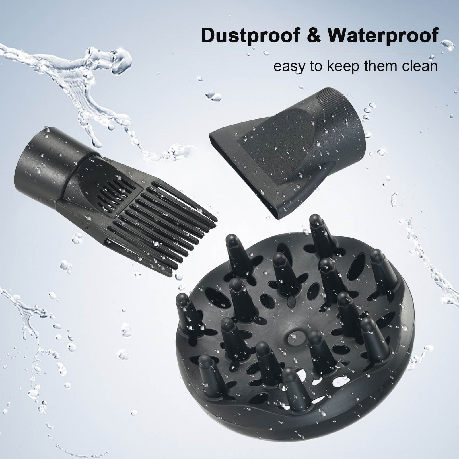 Lixada Hair Dryers Hair Styling Accessories Nozzle Attachment Diffuser and Detangling Blow Compatible with Most Hair Dryers