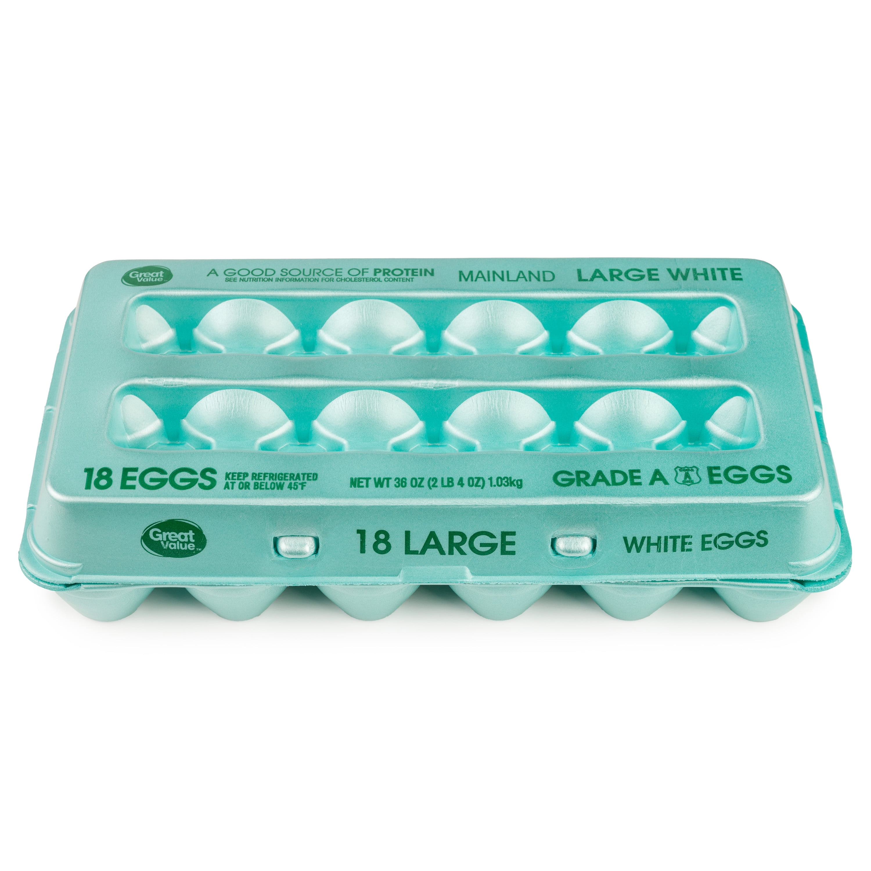 Great Value Large Eggs, 18 Count