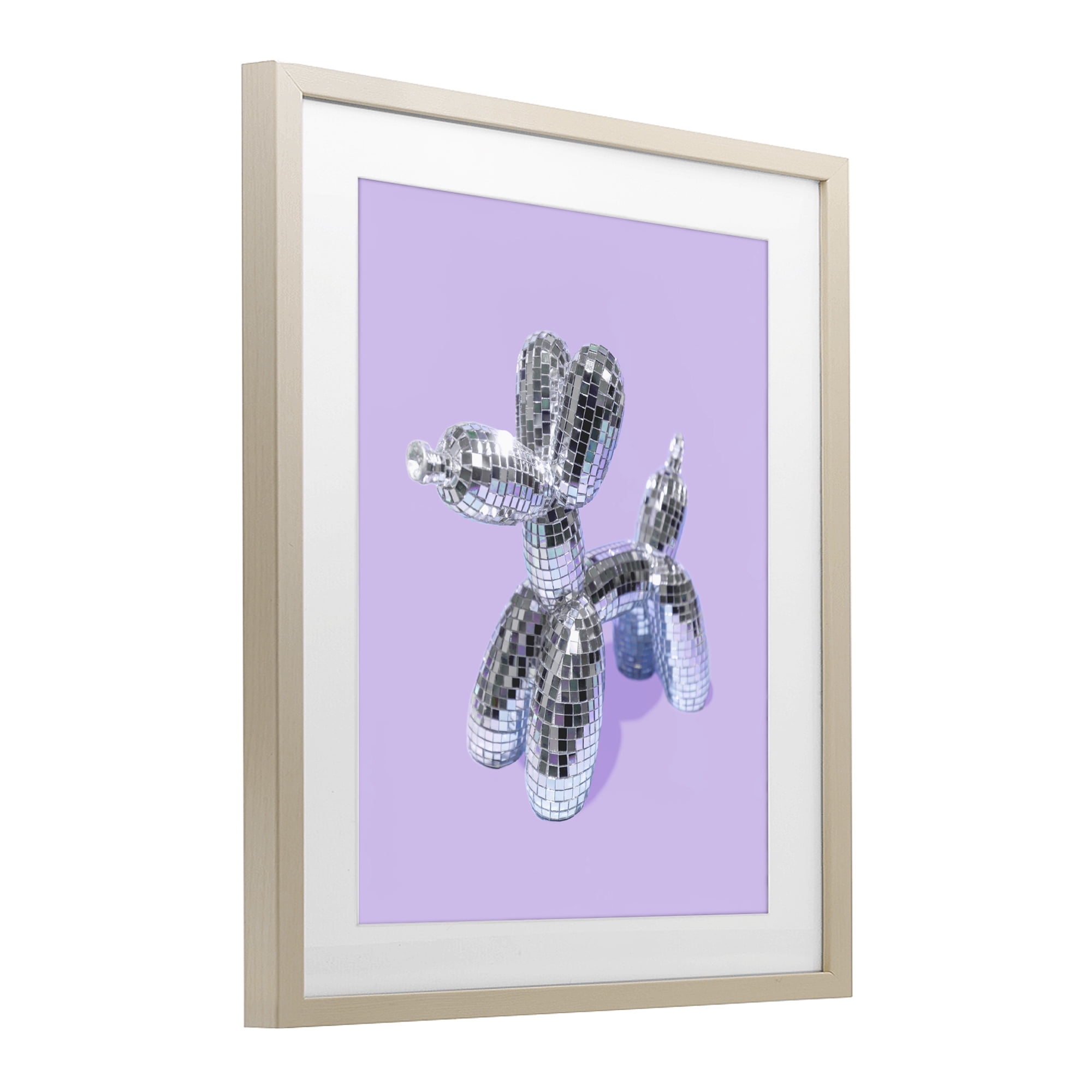 Stupell Industries Disco Balloon Animal on Lilac Birch Framed Print Under Glass, design by LISH Creative