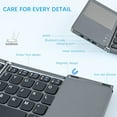thumbnail image 2 of Innotech Teclado Bluetooth Plegable c/Panel Táctil, Inalámbrico, Portátil, Recargable, Tamaño Completo, Ultrafino, de Bolsillo, p/Tableta Android, Windows, iOS, Teclado Bluetooth 3 Pliegues, 2 of 6