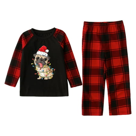 

Christmas Matching Outfits for Family Kawaii Palid Sleeve Shirts Long Pants Set Xmas- Pajamas for Couples