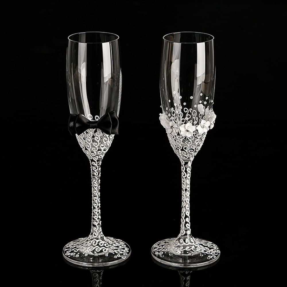 Wedding Bride and Groom Flutes Glassware Weddings Glass Barware Wedding Gifts 