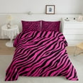 thumbnail image 2 of Homewish Boys Girls Animal Zebra Print Full Size Comforter Sets 3-Piece,Abstract Geometric Stripes Bedding Comforter Set,Black Pink Lightweight Bedding Sets,Microfiber Bedroom Decor,Reversible, 2 of 8