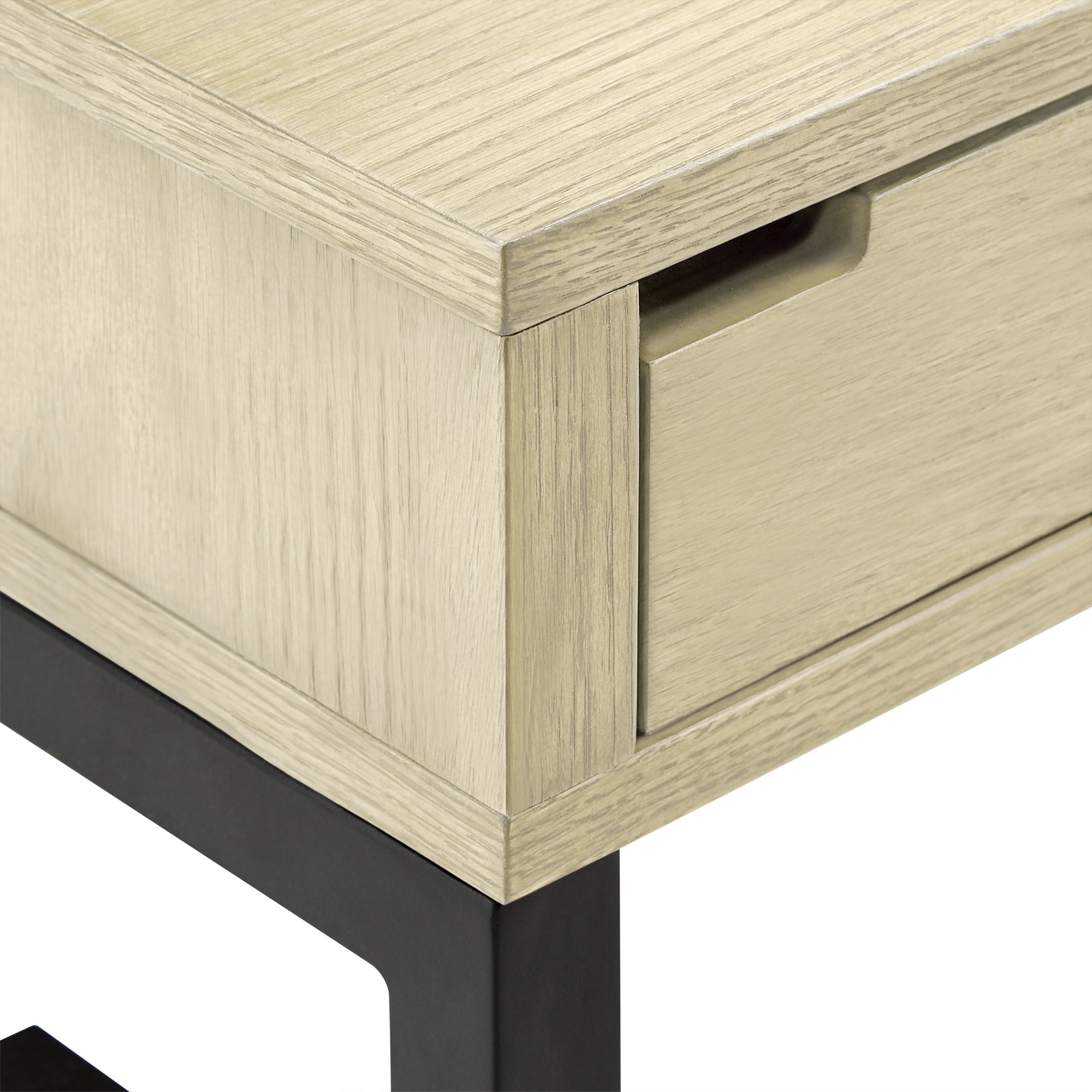 Weston Home Ivo 2-Drawer Desk with Power Outlet, Ivory White