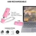 thumbnail image 3 of Luz de lectura de libros, luces LED recargables USB portátiles con clip para leer en la cama, 3 brillo regulable ajustable para protección de los ojos (rosa), 3 of 4