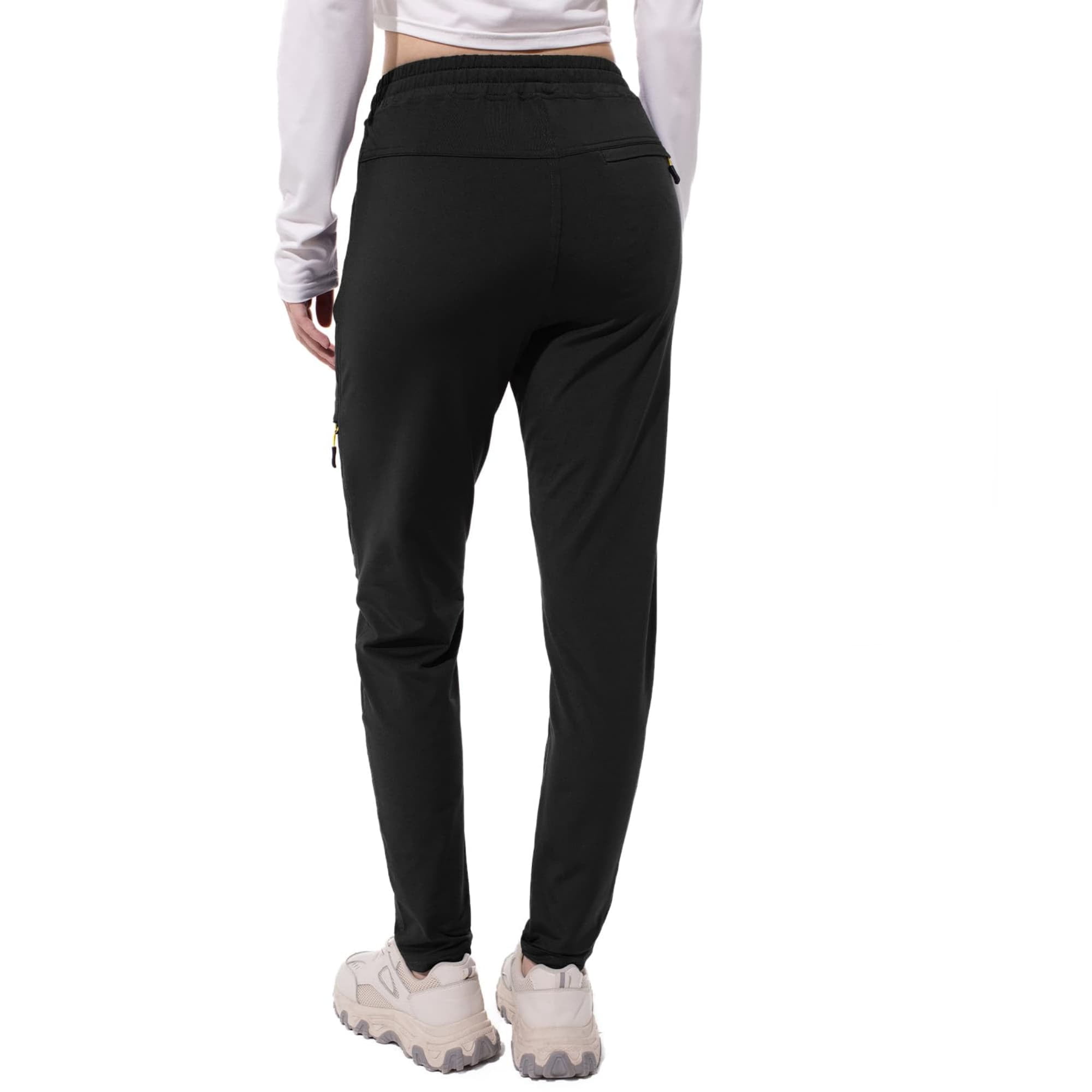 FEN AI Women's Fleece Lined Pants Winter Thermal Ski Pants Hiking Running Joggers Pants with Multi Pockets