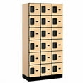 thumbnail image 2 of Salsbury Industries 6-Tier Box Style Designer Wood Locker with Three Wide Storage Units, 6-Feet High by 18-Inch Deep, Maple, 2 of 4