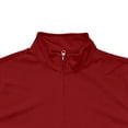 thumbnail image 3 of JSheng Men's Corduroy Short Sleeved Top Trendy Solid Color Casual Stand Collar Quarter Zip Pullover Shirts Wine L, 3 of 4