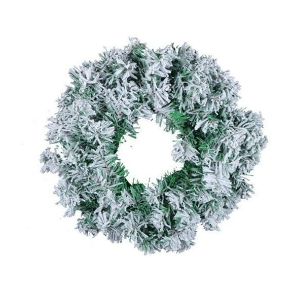 Tkrady 2024 Christmas Wreath Snow Covered Rattan Ring Shopping Mall Window Christmas Decoration Pendant