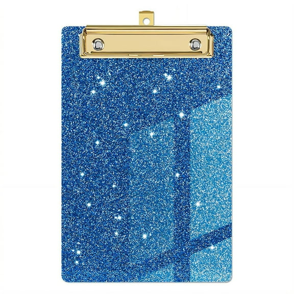 EKIDAZB Clipboard with Storage Sparkling Acrylic Material Plastic Clipboard Convenient Storage Clipboards,Blue