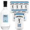 Nkd Distillery Gin Alternative Premium Non-Alcoholic Spirit 750 ML Bottles w Owen’s Mixers Club Soda 8.2 OZ Cans - Perfect for Mocktails - A