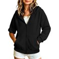 thumbnail image 7 of Besolor Teen Kids Girls Clothes Sweatshirts Casual Removable Long Sleeve Hoodies Fall Winter Oversized Fleece Jackets with Pocket(9-10 Years,Black), 7 of 7