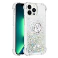 thumbnail image 2 of Funda para iPhone 15 Pro con Brillo Líquido Flotante, Purpurina, Parachoques y Anillo Giratorio Soporte, 2 of 5