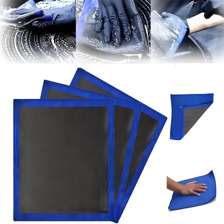 LAMIRO Car Magic Clay Towel, Clay Decontamination Towel, Auto Detailing Clay Bar Towel, Microfiber Claybar Towel, Home Cleaning Fine Grade Clay Bar Glove for Cleaning Auto Clay Mitt (2pcs)