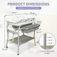 thumbnail image 4 of 2 in 1 Bathtub with Changing Table, Adjustable Height Diaper Changing Station Waterproof Nursery Organizer with Storage Racks, 4 of 6