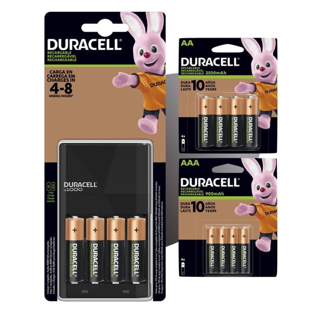 Cargador Duracell Con 8 Pilas AA + 4 Pilas AAA Recargables