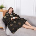 thumbnail image 5 of Oversized Wearable Blanket Hoodie,Paw Print Sherpa Blanket Hoodie with Super Pockets,Super Warm Fuzzy Pullover for Women & Men, 5 of 6