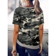 thumbnail image 3 of Womens Striped Color Block Short Sleeve Causal Blouses T Shirts Tops, 3 of 4