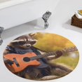 thumbnail image 4 of Raccoon Playing Guitar Round Rugs -Washable Non-Slip Small Round Area Rug Throw Soft Circle Rugs for Bedroom, Modern Print Indoor Carpet for Entryway Sofa Living Room, 4 of 7