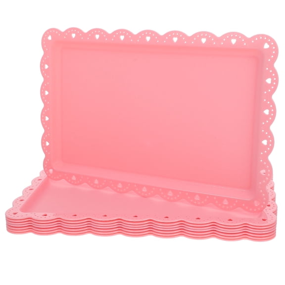 HEMOTON Pink Reusable Serving Tray for Home Made from PP Material Ideal for Parties and Snacks 8 Pieces