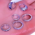 thumbnail image 3 of Silver Plated Hoop Earrings,Cartilage Earring for Sensitive Ears Hypoallergenic Lightweight 3Pairs, 3 of 8