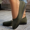 thumbnail image 4 of Women's Lightweight Ballet Flat Shoes Wedge Solid Color Slip On Low Top Dress Shoes Breathable Knit Barefoot Shoes Green Size 9.5, 4 of 7